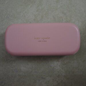 Kate Spade Glasses Case Pink & Green Hard Clam Shell PU Leather No Cloth
